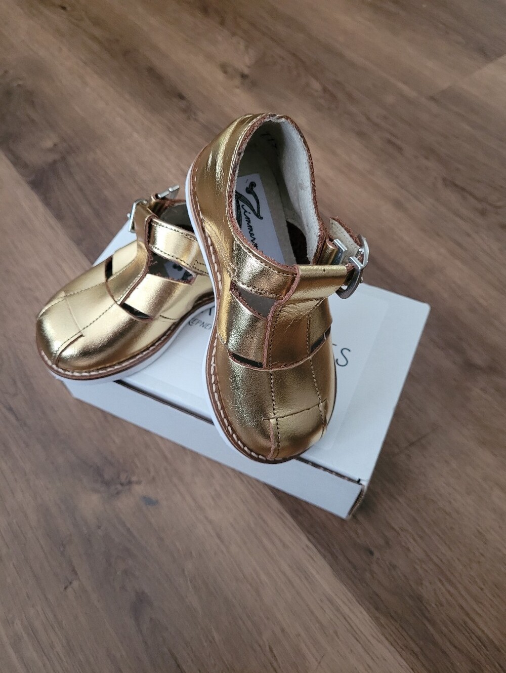 Zimmerman Baby Gold Shoes Nwb Sz 6e